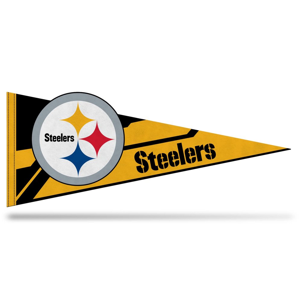 Rico Industries NFL Football Pittsburgh Steelers Soft Felt Pennant - EZ to Hang - Home Dcor (Game Room, Man Cave, Bed Room)