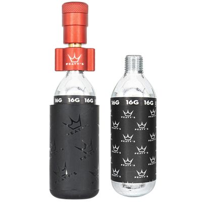 Peaty's Holeshot CO2 Tire Inflator Kit, Road & Gravel 16g, Red