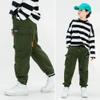MINI PANDA Boys' Cargo Pant,Husky Boys Adjustable Waist Pants Size 6-16(12, Olive-B) view 2