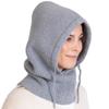 Brook + Bay Knitted Hooded Scarf w/Drawstrings - Knit Balaclava Hood Scarf for Women Winter - Stylish Hooded Hat, Neck Warmer Grey view 1