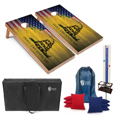 Tailgating Pros Cornhole Boards - 4'x2' Regulation Boards w/Carrying Case, Score Keeper, & Set of 8 Corn Filled Bags w/Tote