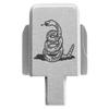 NDZ Performance Rear Slide Cover Plate for Sig P320 Series 9mm .40 .357 .45 ACP Laser Engraved Anodized Aluminum in Silver, Made in The USA - Don't Tread On Me Snake Only view 1