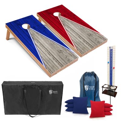 Tailgating Pros Cornhole Boards - 4'x2' Regulation Boards w/Carrying Case, Score Keeper, & Set of 8 Corn Filled Bags w/Tote