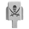 NDZ Performance Rear Slide Cover Plate for Sig P320 Series 9mm .40 .357 .45 ACP Laser Engraved Anodized Aluminum in Silver, Made in The USA - Skull Jolly Roger 2 view 1