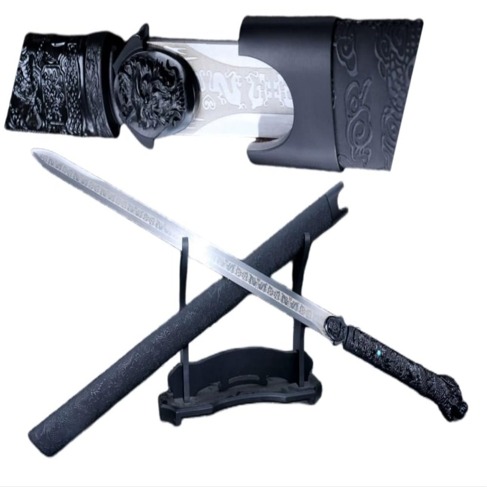 Dragon Jian Sword, Chinese Real Sword, Forged High Manganese Steel Blade, Alloy Fittings, Traditional Handcrafted