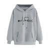 Women's Love Printed Sweatshirt Casual Hoodie Pullover Trendy Long Sleeve Blouse Yoga Shirts for Women Grey view 1