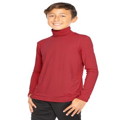 Boy's Oh So Soft Turtleneck Red X-Small