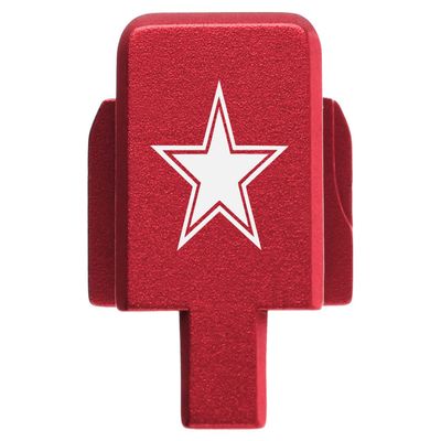 NDZ Performance Rear Slide Cover Plate for Sig P320 Series 9mm .40 .357 .45 ACP Laser Engraved Anodized Aluminum in Red, Made in The USA - Dallas Star