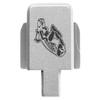NDZ Performance Rear Slide Cover Plate for Sig P320 Series 9mm .40 .357 .45 ACP Laser Engraved Anodized Aluminum in Silver, Made in The USA - Bomb Pinup Girl 1 view 1