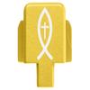 NDZ Performance Rear Slide Cover Plate for Sig P320 Series 9mm .40 .357 .45 ACP Laser Engraved Anodized Aluminum in Gold, Made in The USA - Christian Fish and Cross view 1