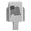 NDZ Performance Rear Slide Cover Plate for Sig P320 Series 9mm .40 .357 .45 ACP Laser Engraved Anodized Aluminum in Silver, Made in The USA - US Flag Wave 2 view 1