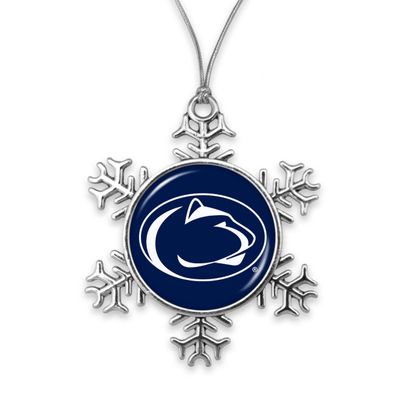 From the Heart Penn State Nittany Lions Snowflake with Team Logo Silver Metal Christmas Ornament Gift Tree Decoration PSU