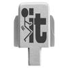 NDZ Performance Rear Slide Cover Plate for Sig P320 Series 9mm .40 .357 .45 ACP Laser Engraved Anodized Aluminum in Silver, Made in The USA - F It Stickman view 1