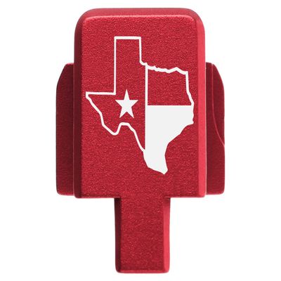 NDZ Performance Rear Slide Cover Plate for Sig P320 Series 9mm .40 .357 .45 ACP Laser Engraved Anodized Aluminum in Red, Made in The USA - Texas State Outline Flag