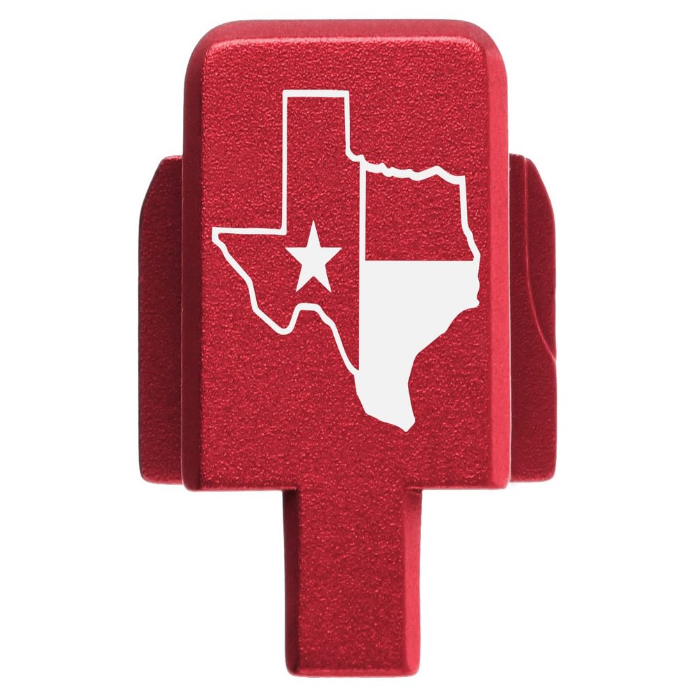 NDZ Performance Rear Slide Cover Plate for Sig P320 Series 9mm .40 .357 .45 ACP Laser Engraved Anodized Aluminum in Red, Made in The USA - Texas State Outline Flag