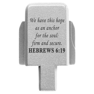 NDZ Performance Rear Slide Cover Plate for Sig P320 Series 9mm .40 .357 .45 ACP Laser Engraved Anodized Aluminum in Silver, Made in The USA - Bible Hebrews 6:19
