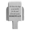NDZ Performance Rear Slide Cover Plate for Sig P320 Series 9mm .40 .357 .45 ACP Laser Engraved Anodized Aluminum in Silver, Made in The USA - Bible Hebrews 6:19 view 1