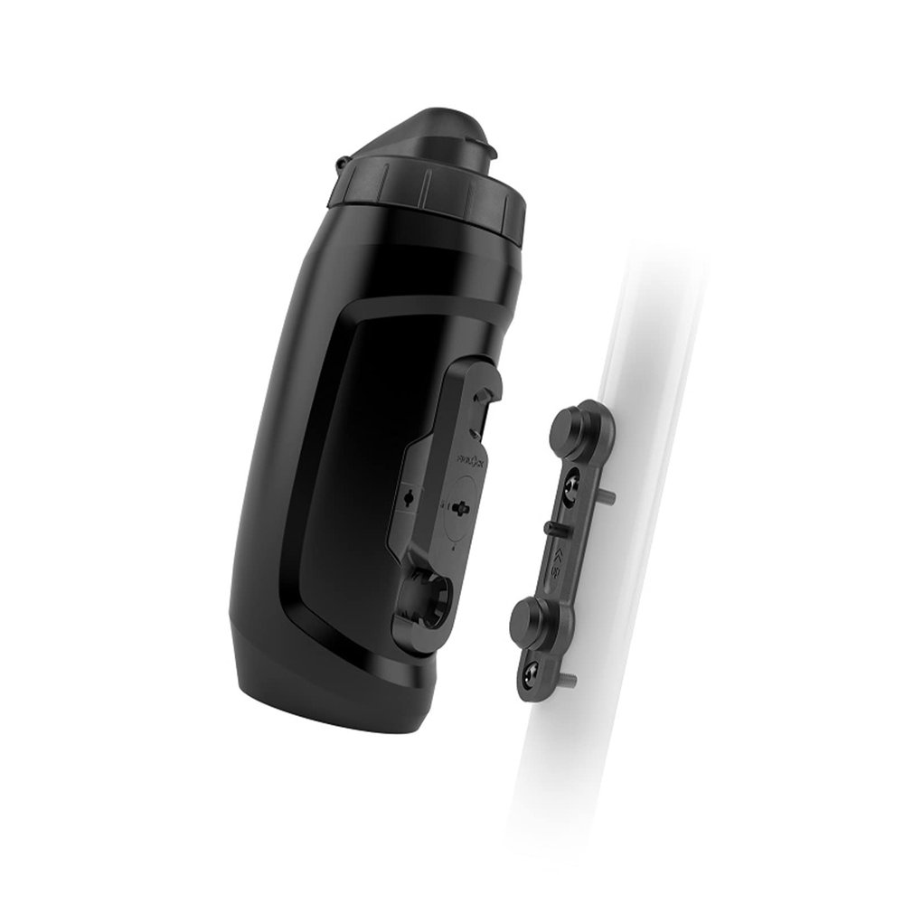 FIDLOCK Twist Bottle 590ml/20oz + Base Systems | New Leak-Proof, Self-Sealing Bottle Cap | Bike Water Bottle Holder with No Screws & Attached Bottle | Cage Free Magnetic Rack | Black