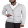 X RAY Mens Cardigan Sweater, V-Neck Soft Herringbone Button Down Cardigan Sweaters for Men, Off White-Heather Grey, Medium view 1