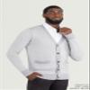 X RAY Mens Cardigan Sweater, V-Neck Soft Herringbone Button Down Cardigan Sweaters for Men, Off White-Heather Grey, Medium view 3