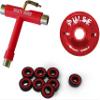 SKATE GURU Outdoor Quad Roller Wheels 78A Bundle Atom Pulse 65x37 Red + Bearings ABEC9 Durable + Tool / 2 Packs - 8 Wheels view 1