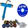 SKATE GURU Outdoor Quad Roller Wheels 78A Bundle Atom Pulse Glitter 65x37 Glitter Blue + Bearings ABEC9 Colorful + Tool / 2 Packs - 8 Wheels view 1