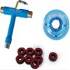 SKATE GURU Outdoor Quad Roller Wheels 78A Bundle Atom Pulse 65x37 Blue + Bearings ABEC9 Durable + Tool / 2 Packs - 8 Wheels view 1
