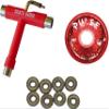 SKATE GURU Outdoor Quad Roller Wheels 78A Bundle Atom Pulse Glitter 65x37 Glitter Red + Bearings ABEC9 Metal Seal + Tool / 2 Packs - 8 Wheels view 1