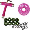 SKATE GURU Outdoor Quad Roller Wheels 78A Bundle Atom Pulse 65x37 Pink + Bearings ABEC9 High Speed + Tool / 2 Packs - 8 Wheels view 1