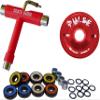 SKATE GURU Outdoor Quad Roller Wheels 78A Bundle Atom Pulse 65x37 Red + Bearings ABEC9 Colorful + Tool / 2 Packs - 8 Wheels view 1