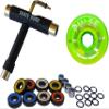 SKATE GURU Outdoor Quad Roller Wheels 78A Bundle Atom Pulse 65x37 Lime + Bearings ABEC9 Colorful + Tool / 2 Packs - 8 Wheels view 1