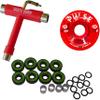 SKATE GURU Outdoor Quad Roller Wheels 78A Bundle Atom Pulse Lite 62x33 Red + Bearings ABEC9 High Speed + Tool / 2 Packs - 8 Wheels view 1