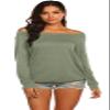 Halife Off Shoulder Tops for Women Sexy Dressy Casual Long Sleeve Shirts for Fall and Winter Olive XL view 2