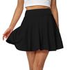 Afibi Women's Casual Basic Versatile Flared Pleated Mini Skater Skirt with Shorts (XX-Large, Black) view 2
