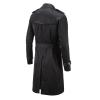 Maiyifu-GJ Men's Double Breasted Trench Coat Stylish Slim Fit Mid Long Belted Windbreaker Lapel Military Jacket with Belt (Black,X-Large) view 2