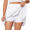 Afibi Women's Casual Basic Versatile Flared Pleated Mini Skater Skirt with Shorts (XX-Large, White) view 1