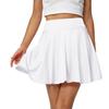Afibi Women's Casual Basic Versatile Flared Pleated Mini Skater Skirt with Shorts (XX-Large, White) view 2