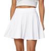 Afibi Women's Casual Basic Versatile Flared Pleated Mini Skater Skirt with Shorts (XX-Large, White) view 4