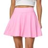 Afibi Women's Casual Basic Versatile Flared Pleated Mini Skater Skirt with Shorts (XX-Large, Pink) view 4