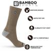 BAMBOO SPORTS Premium Bamboo Rayon Crew Work Socks- Moisture Wicking, Odor Eliminating Khaki Crew Socks for Men Size 13-15 - 3 Pair view 2