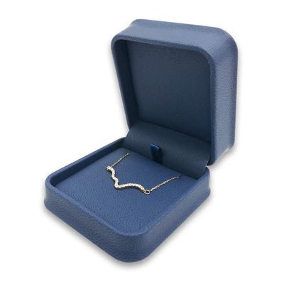 N N'icePackaging - 1 Qty Deluxe Egyptian Blue Soft-Touch Faux Leather Pendant Jewelry Gift Box