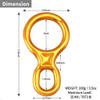 SOB Rescue Figure 8 Descender Belaying 35KN Belay Device Rock Climbing Rappelling Gear Aluminum Magnesium Alloy for Climbing,High Rescue,Mountaineering view 4