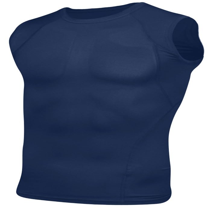 Epic Youth Sleeveless Compression Crew Shirt Blue M