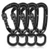 PANDENGZHE Locking Carabiner Clips 2.5" with Swivel Clasp for Securing Pets, Dog Leash Harness, Camping, Hiking, Backpack, Outdoors, Gym (4 Pack) view 1