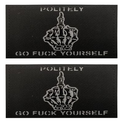 2 PCS AliPlus Skull Finger Patches Luminous Glow in The Dark Halloween Patch Laser Cut Tactical Morale Patch Hook and Loop(Finger 02)