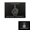 2 PCS AliPlus Skull Finger Patches Luminous Glow in The Dark Halloween Patch Laser Cut Tactical Morale Patch Hook and Loop(Finger 02) view 2