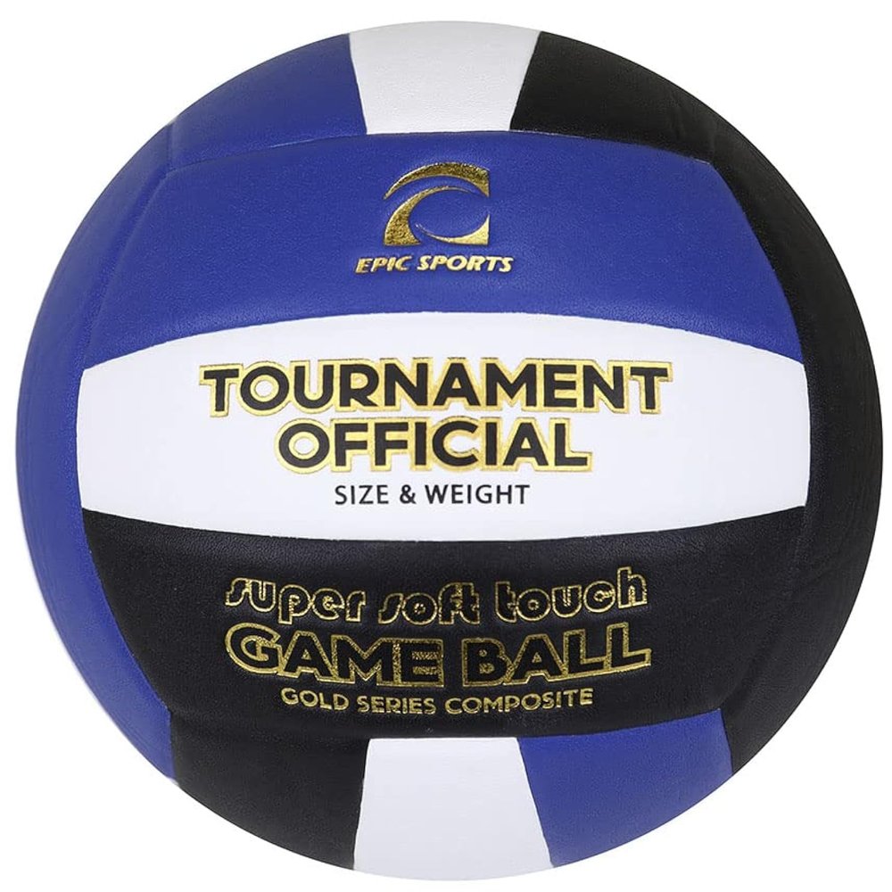 Epic Gold Series Tournament Official Game Blue/White/Black Volleyball (24-Colors Available) Official Size