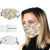 VeJerKK Peacock Face Mask Balaclava Windproof Men's Women's,Winter Pattern Snowflakes Floral Paisley,Dustproof Mouth Cover With Filter Pocket Adjustable Elastic Strap,Green view 1