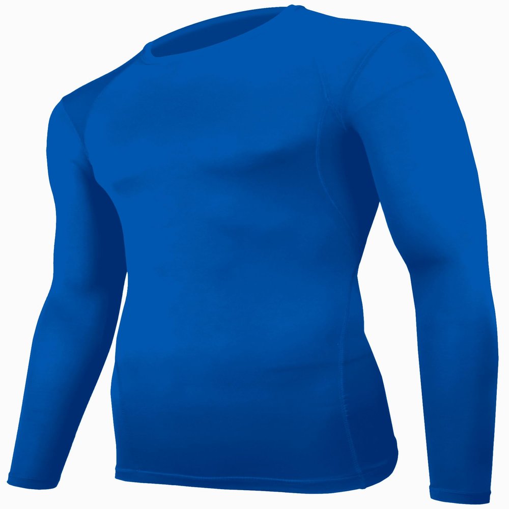 Epic Adult Cooling Pro-Compression Long Sleeve Crew Shirts Blue 2XL