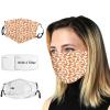 VeJerKK Christmas Cloth Face Mask with Adjustable Ear Loops&Nose Clip with 5-Layer Filter,Gingerbread Man House,Unisex Fits Most Adults Brown White view 1